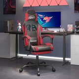  Gaming stol z oporo za noge črno in rdeče umetno usnje, (21378098) | Shoptok.si
