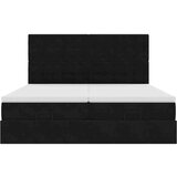 vidaXL Otomanski posteljni okvir z vzmetnicami črn 200x200cm žamet | Shoptok.si