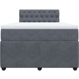 vidaXL Box spring postelja z vzmetnico temno siv 120x190 cm žamet, (21321203) | Shoptok.si