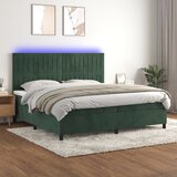  The Living Store Box spring postelja z vzmetnico LED tem. zelena 200x200cm žamet - Box Spring Postelja, (21449975) Cene