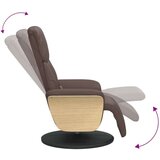  Masažni naslanjač z naslonom za noge rjavo umetno usn | Shoptok.si