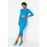 Trendyol Blue Tie Detailed Knitwear Bottom-Top Set | shoptok.hr