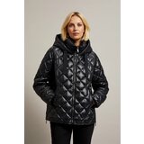 Moodo Women's quilted jacket with hood - black Cijene