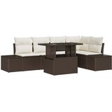  Sjedeća garnitura za vrt 6 kom. Smeđa poliratan 264 x 154 x 85 cm | shoptok.hr