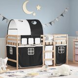 vidaXL Dječji krevet na kat s tunelom crno-bijeli 80 x 200 cm borovina | shoptok.hr
