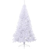  Umjetna polovica božićnog drvca sa stalkom bijela 210 cm PVC | shoptok.hr