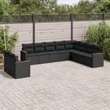  10-dijelni set vrtnih sofa s jastucima crni od poliratana | shoptok.hr