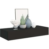 vidaXL Stenska polica s predalom črna 60x23,5x10 cm mediapan | Shoptok.si