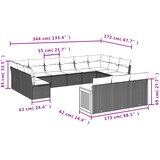  13-dijelni set vrtnih sofa s jastucima poliratan Bež | shoptok.hr