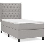  Box spring postelja z vzmetnico svetlo siva 80x200 cm blago, (20846618) | Shoptok.si