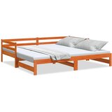 vidaXL Izvlečna dnevna postelja voščeno rjava 90x190 cm trdna borovina Cene