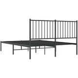 Metalni okvir za krevet s uzglavljem crni 140x190 cm | shoptok.hr