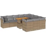 Maison Chic Seti vrtnega pohištva - Vrtna garnitura - Vrtni pohištvo set 11-delna z blazinami bež poli ratan, (21819038) | Shoptok.si