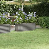 vidaXL visoka greda iz prašno premazanega jekla 114x40x36 cm siva Cene