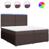 vidaXL Box spring postelja z vzmetnico temno rjav 200x200 cm blago, (21307290) | Shoptok.si
