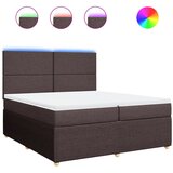 vidaXL Krevet s oprugama i madracem tamnosmeđi 200x200 cm od tkanine Cijene