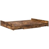  Krevet s ladicama Dimljeni hrast 150 x 200 cm Konstruirano drvo | shoptok.hr