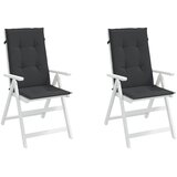  Jastuci za vrtne stolice 2 kom crni 120 x 50 x 3 cm od tkanine | Eponuda.com