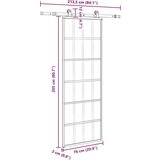 vidaXL Drsna vrata z opremo 76x205 cm ESG steklo in aluminij | Shoptok.si