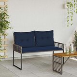  Zunanja klop z blazino Siva in mornarska 118 x 55 x 82 cm, (5000273295) | Shoptok.si