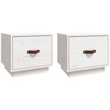 Maison Chic Dvo delni komplet Nočne omarice - Nočne mize bela 40x34x35 cm trdna borovina, (21688458) Cene