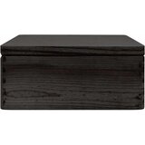  Drvena kutija s poklopcem crna 40x30x13 cm puno drvo bor | Eponuda.com