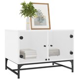  Stolić za kavu sa staklenim vratima bijeli 68,5 x 50 x 50 cm | shoptok.hr