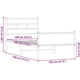  Posteljni okvir brez vzmetnice hrast 100x190 cm inženirski les, (21607187) | Shoptok.si