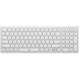 A-Logic, Kompaktna brezžična tipkovnica AZERTY s 109 tipkami, ki jo je mogoče polniti prek USB-C, Bela, (5000185030)