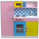 Kinder Home Dječja kuhinja GINGER HOME, drvena igračka za igre uloga s šarenim dizajnom, dimenzije 90x30x90 cm | shoptok.hr