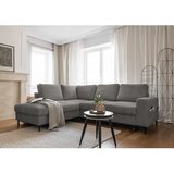 Miuform Siva sklopiva kutna garnitura od samta (s lijevim kutom) Lofty Lilly – | shoptok.hr