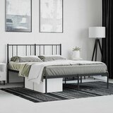  Metalni okvir za krevet s uzglavljem crni 140x190 cm | shoptok.hr