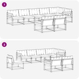  Set vanjskih sofa s jastukom 8 pcs Bijela i svjetlosiva | shoptok.hr
