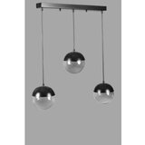 Opviq Küre 3 Lü Sıralı siyah Füme Camlı Sarkıt dark grey chandelier | Eponuda.com