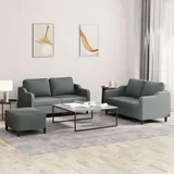  3-dijelni set sofa s jastucima tamnosivi od tkanine