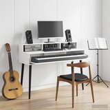 Studio radni stol Bijela 130 x 42,5 x 36 cm Konstruirano drvo | shoptok.hr
