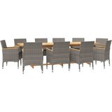 11-dijelni vrtni blagovaonski set s jastucima sivi | Eponuda.com