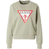 Guess Sweater majica 'CN ORIGINAL' kaki / crvena / crna / bijela