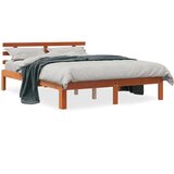vidaXL Okvir kreveta s uzglavljem voštano smeđi 120x200 cm od borovine | shoptok.hr