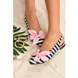 Fox Shoes Women's Black and White Powder Fabric Flat Shoes | shoptok.hr