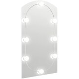  Ogledalo s LED svjetlima 90 x 45 cm stakleno u obliku luka | shoptok.hr
