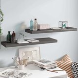 vidaXL Stenske police 2 kosa visok sijaj sive 80x23,5x3,8 cm MDF | Shoptok.si