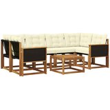 vidaXL Zunanja garnitura za sedenje z blazino 7 pcs Naravna in smetana, (5000273602) | Shoptok.si