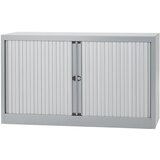 BISLEY Euro omara z rolojem, širina 1200 mm, 1 polica, svetlo siva | Shoptok.si