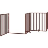  Vrata za pse s vratašcima 4 panela sklopiva 320 cm drvo topole | shoptok.hr