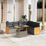 vidaXL 7-dijelni set vrtnih sofa sivi od poliratana | shoptok.hr
