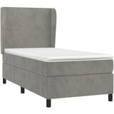 Box spring krevet s madracem svjetlosivi 90x190 cm baršunasti | shoptok.hr