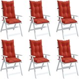  Jastuci za stolice 6 kom prošarano crvena 120x50x7cm tkanina | shoptok.hr