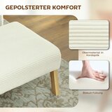  Tabure s mekim jastukom za sjedenje drvene noge izgled korduroja krem ​​bijela | shoptok.hr