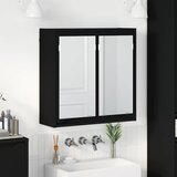 vidaXL Kopalniška ogledalna omara Črna 60 x 20 x 60 cm Konstruiran les | Shoptok.si